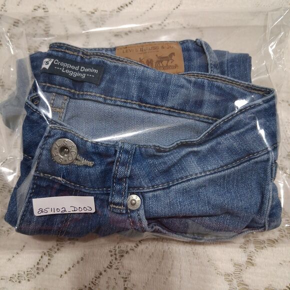Levi's Girls Cropped Denim Legging Size 10 Reg Adjustable Waist - Picture 15 of 15